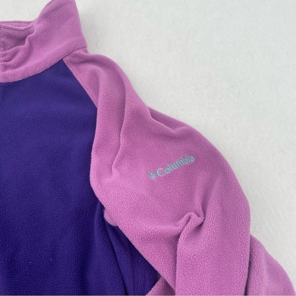 COLUMBIA Girls 1/4 Zip Pullover Fleece Purple size: Large 14/16 - Picture 3 of 5